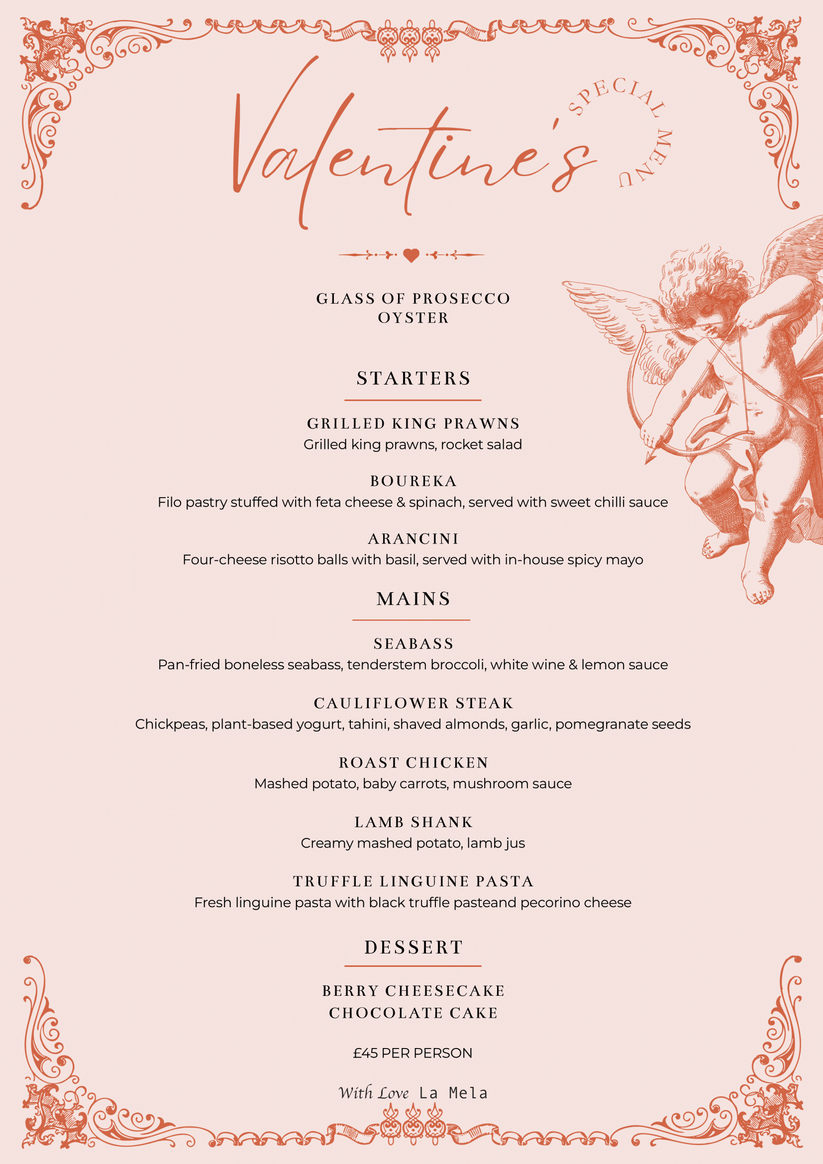 Valentine Menu